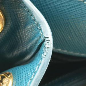 Vintage Prada Galleria BlueGreen SAFFIANO Leather BN1786 handbag | stylenewstar