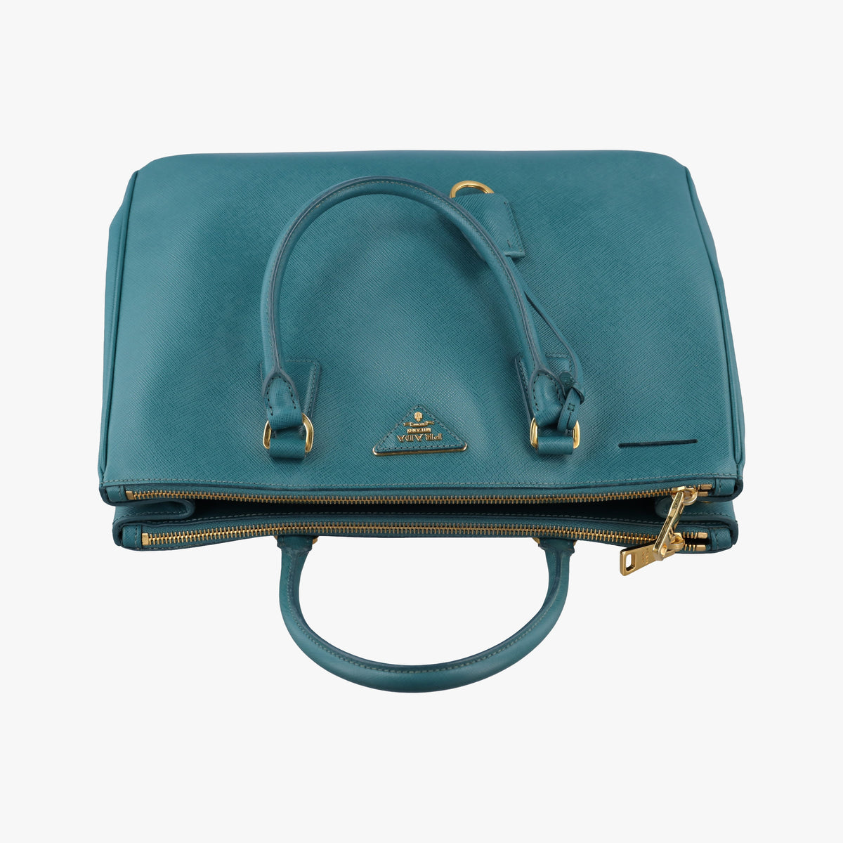 Vintage Prada Galleria BlueGreen SAFFIANO Leather BN1786 handbag | stylenewstar