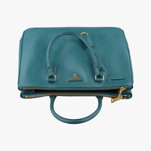 Vintage Prada Galleria BlueGreen SAFFIANO Leather BN1786 handbag | stylenewstar