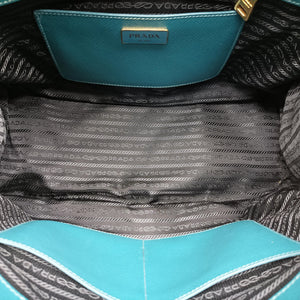 Vintage Prada Galleria BlueGreen SAFFIANO Leather BN1786 handbag | stylenewstar
