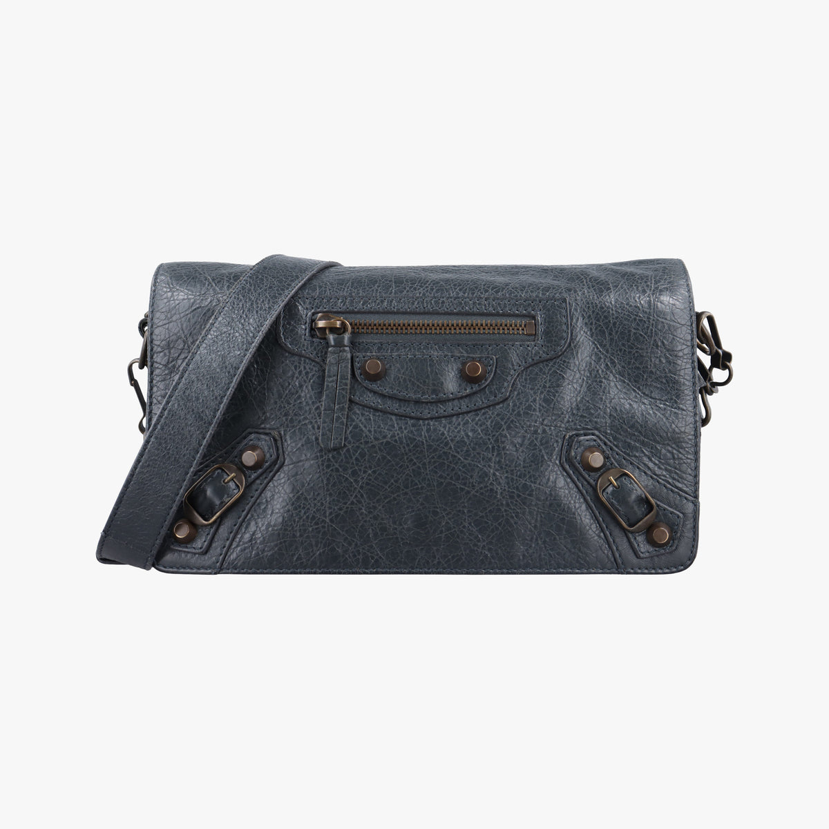 Pre-owned Balenciaga Classic The Toolkit Grey Green Lambskin 327101 shoulderbag | stylenewstar