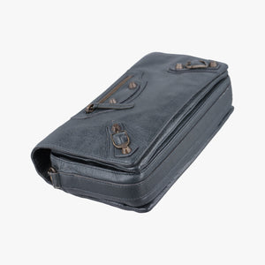 Pre-owned Balenciaga Classic The Toolkit Grey Green Lambskin 327101 shoulderbag | stylenewstar