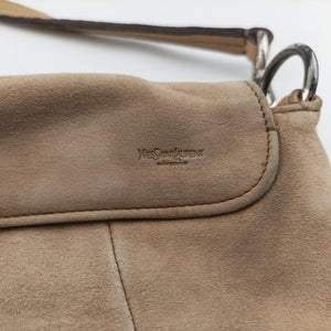 Pre-owned Yves Saint Laurent Mombasa Camel Suede 112930 shoulderbag | stylenewstar