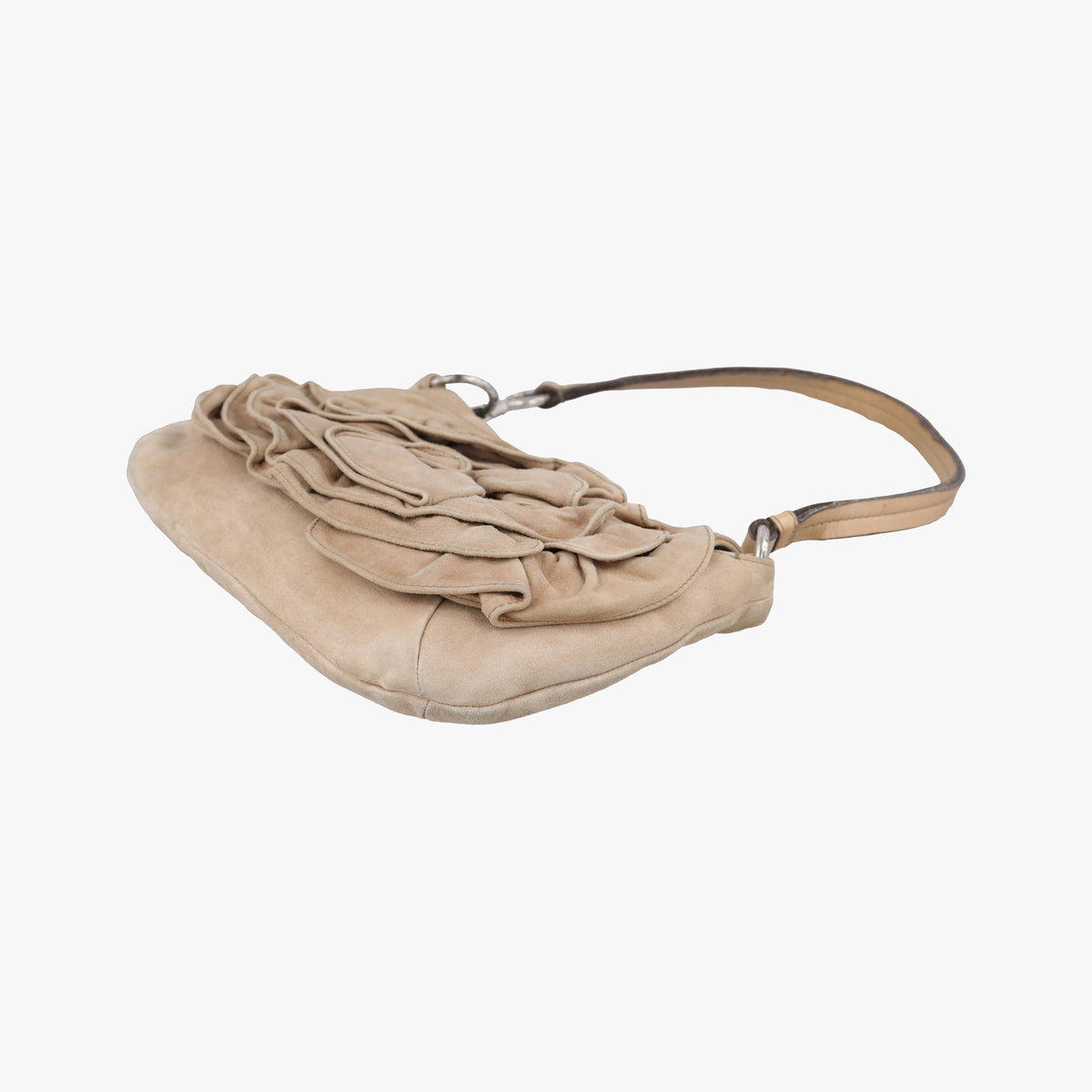 Pre-owned Yves Saint Laurent Mombasa Camel Suede 112930 shoulderbag | stylenewstar