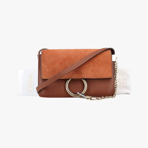 Pre-owned Chloe FAYE Brown Suede × leather  shoulderbag | stylenewstar