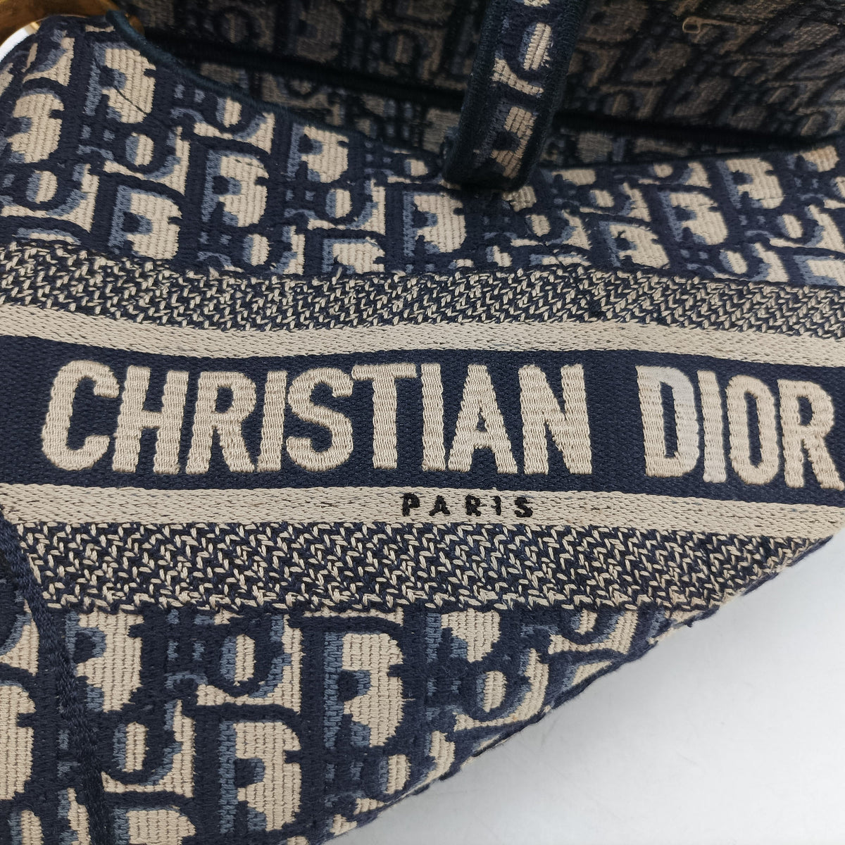 Secondhand Christian Dior Saddle Navy Jacquard  shoulderbag | stylenewstar
