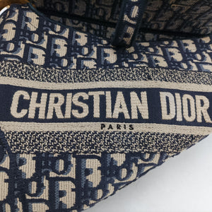 Secondhand Christian Dior Saddle Navy Jacquard  shoulderbag | stylenewstar