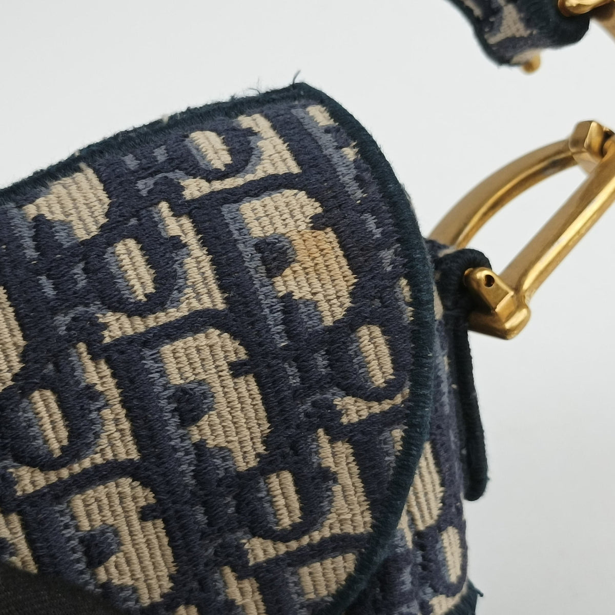 Secondhand Christian Dior Saddle Navy Jacquard  shoulderbag | stylenewstar