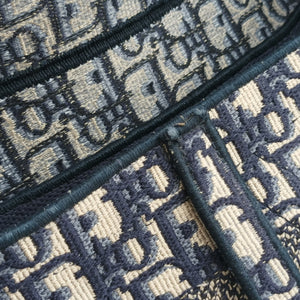 Secondhand Christian Dior Saddle Navy Jacquard  shoulderbag | stylenewstar