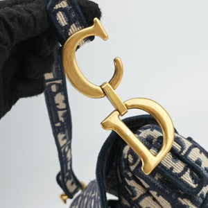 Secondhand Christian Dior Saddle Navy Jacquard  shoulderbag | stylenewstar