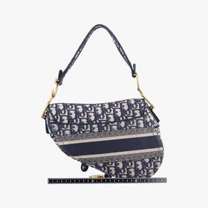 Secondhand Christian Dior Saddle Navy Jacquard  shoulderbag | stylenewstar