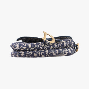 Secondhand Christian Dior Saddle Navy Jacquard  shoulderbag | stylenewstar