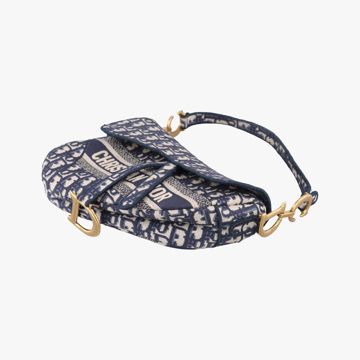 Secondhand Christian Dior Saddle Navy Jacquard  shoulderbag | stylenewstar