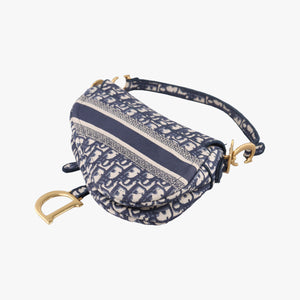 Secondhand Christian Dior Saddle Navy Jacquard  shoulderbag | stylenewstar
