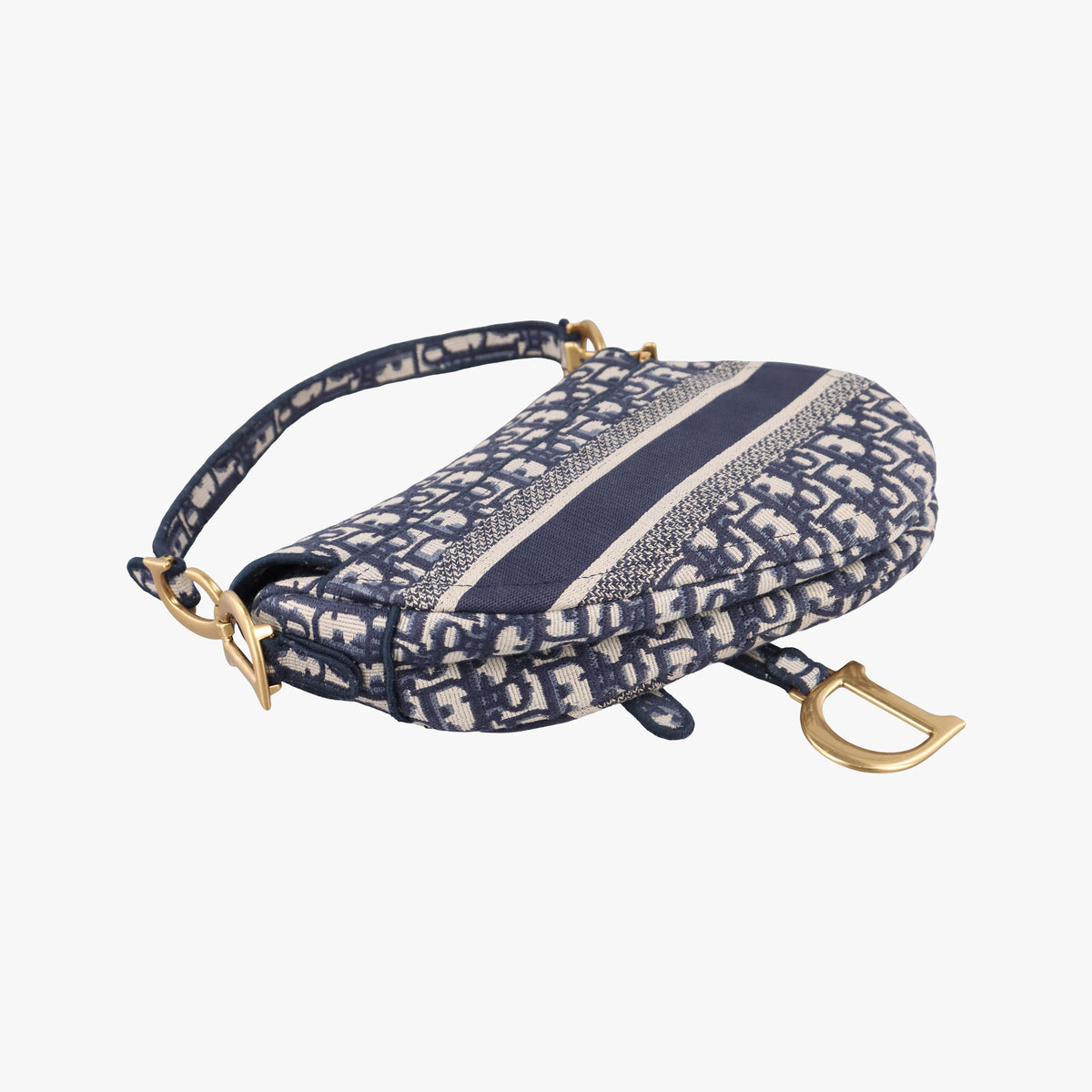 Secondhand Christian Dior Saddle Navy Jacquard  shoulderbag | stylenewstar