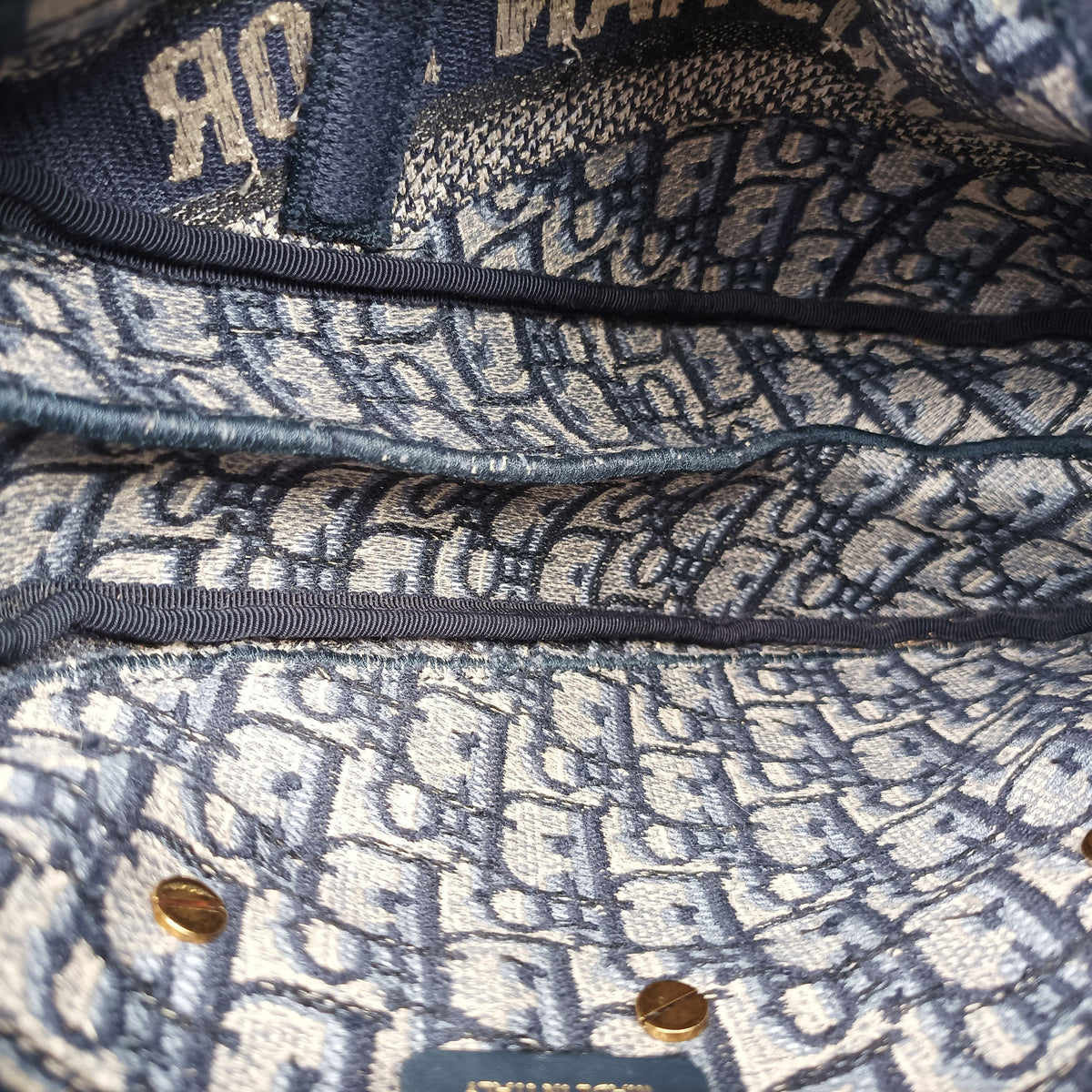 Secondhand Christian Dior Saddle Navy Jacquard  shoulderbag | stylenewstar