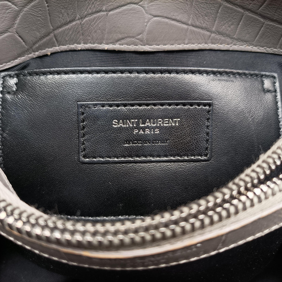 Vintage Yves Saint Laurent COLLEGE Grey Leather 428101 shoulderbag | stylenewstar