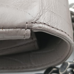 Vintage Yves Saint Laurent COLLEGE Grey Leather 428101 shoulderbag | stylenewstar