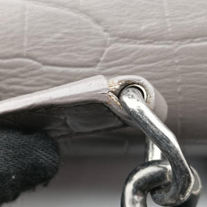 Vintage Yves Saint Laurent COLLEGE Grey Leather 428101 shoulderbag | stylenewstar
