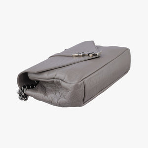 Vintage Yves Saint Laurent COLLEGE Grey Leather 428101 shoulderbag | stylenewstar