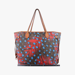 Secondhand Louis Vuitton Neverfull MM Brown x Poppy Denim Monogram Jungle Dot M41978 shoulderbag | stylenewstar