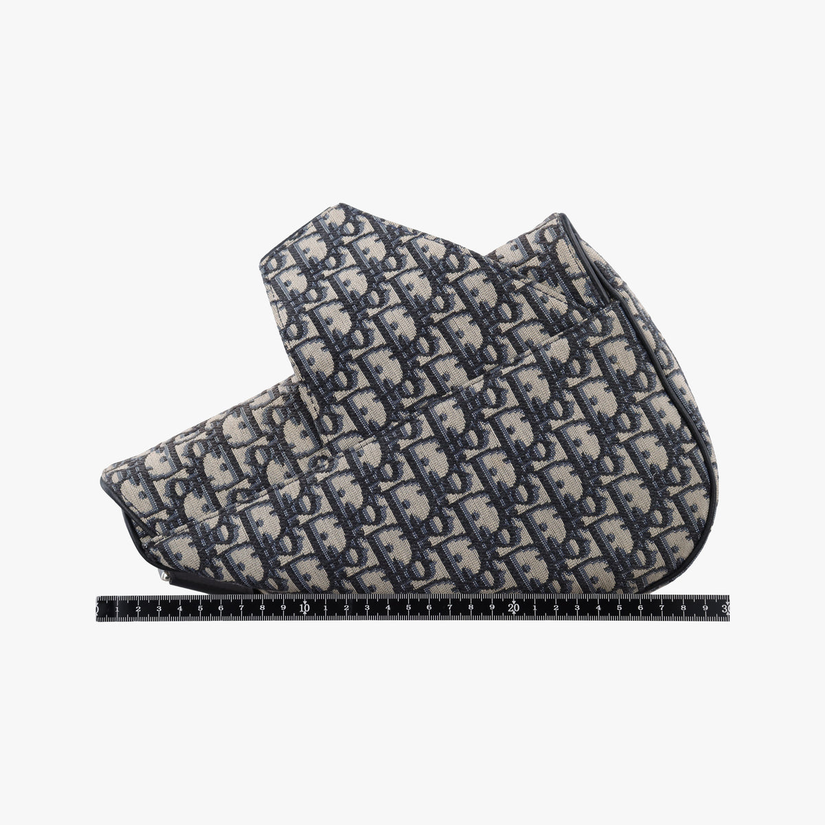 Pre-owned Christian Dior saddle Navy Jacquard×Leather  crossbodybag | stylenewstar