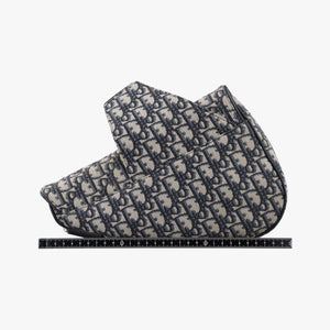 Pre-owned Christian Dior saddle Navy Jacquard×Leather  crossbodybag | stylenewstar