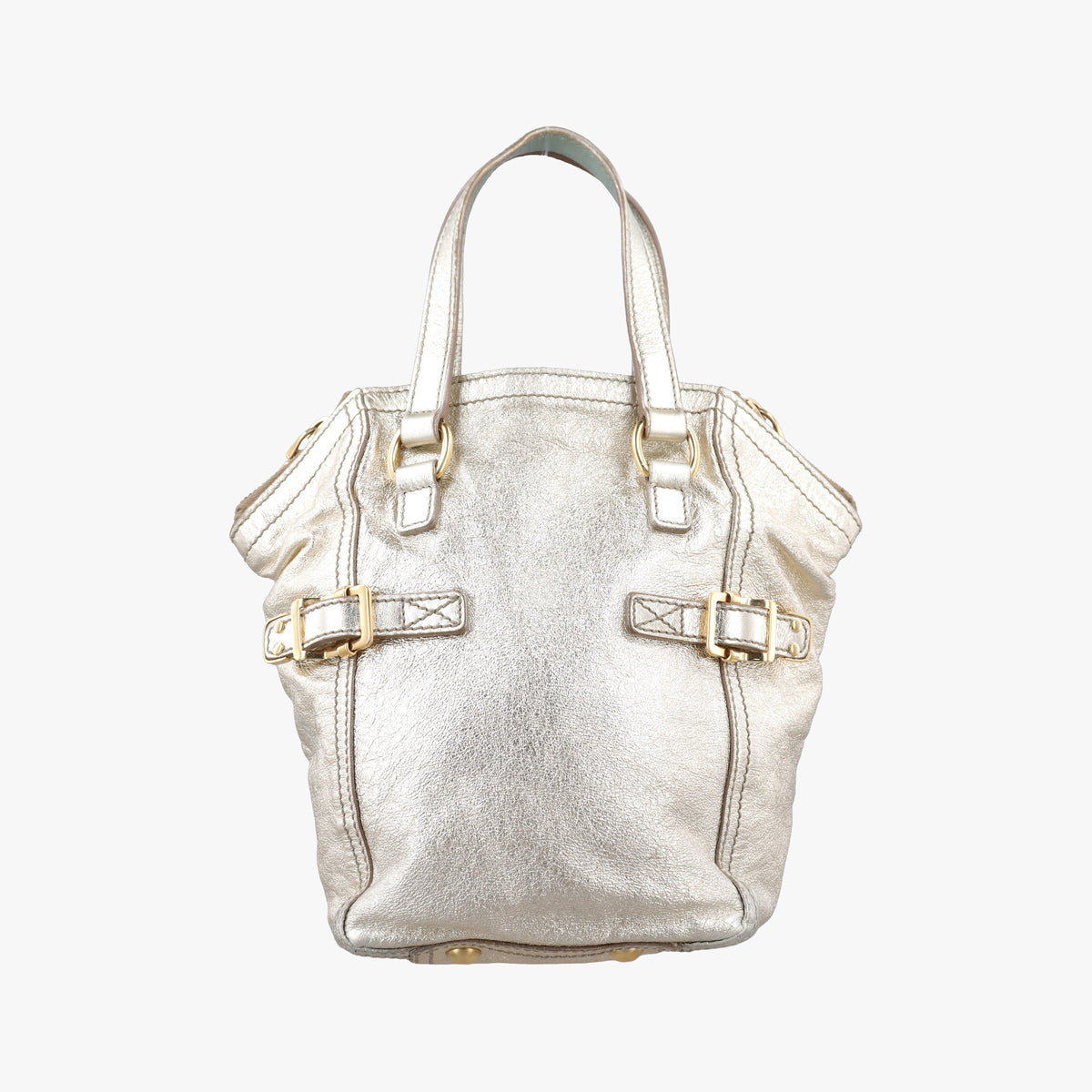 Pre-owned Yves Saint Laurent Downtown Tote Golden Leather 213729 handbag | stylenewstar