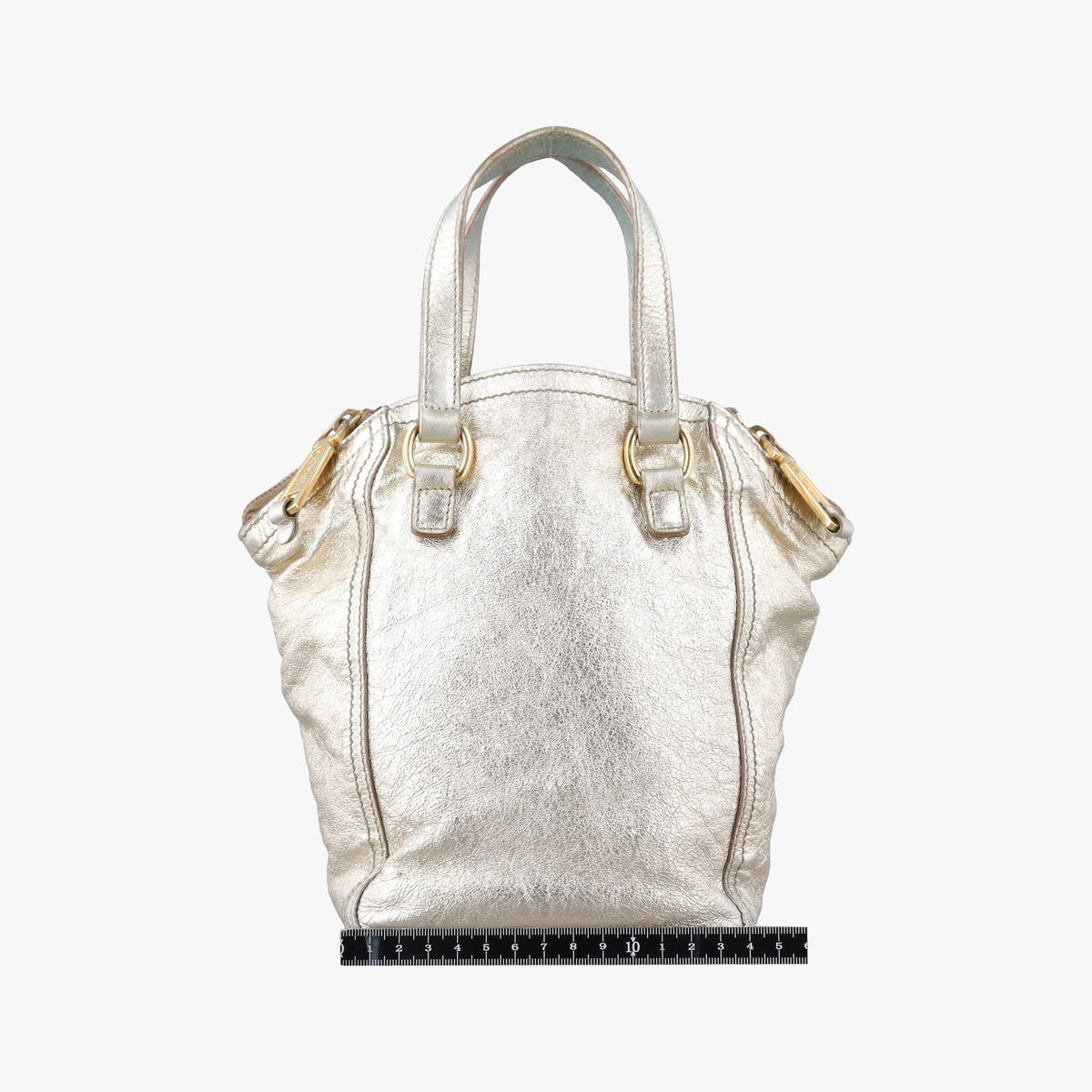 Pre-owned Yves Saint Laurent Downtown Tote Golden Leather 213729 handbag | stylenewstar