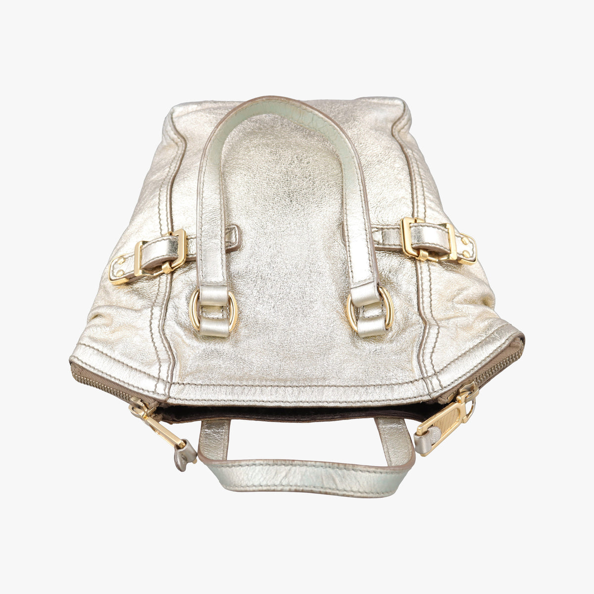Pre-owned Yves Saint Laurent Downtown Tote Golden Leather 213729 handbag | stylenewstar