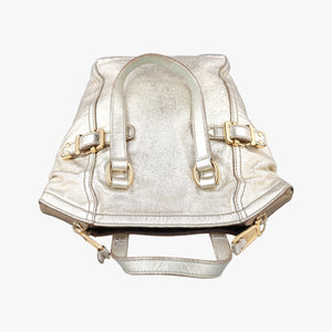 Pre-owned Yves Saint Laurent Downtown Tote Golden Leather 213729 handbag | stylenewstar
