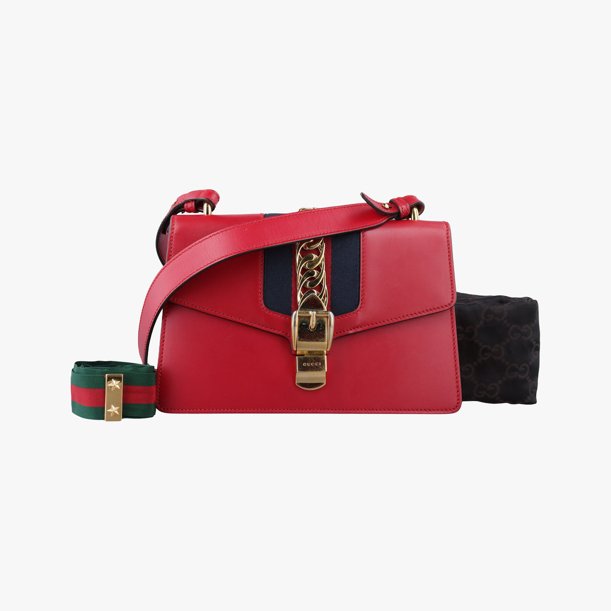 Pre-owned Gucci Sylvie Red Leather 421882 shoulderbag | stylenewstar