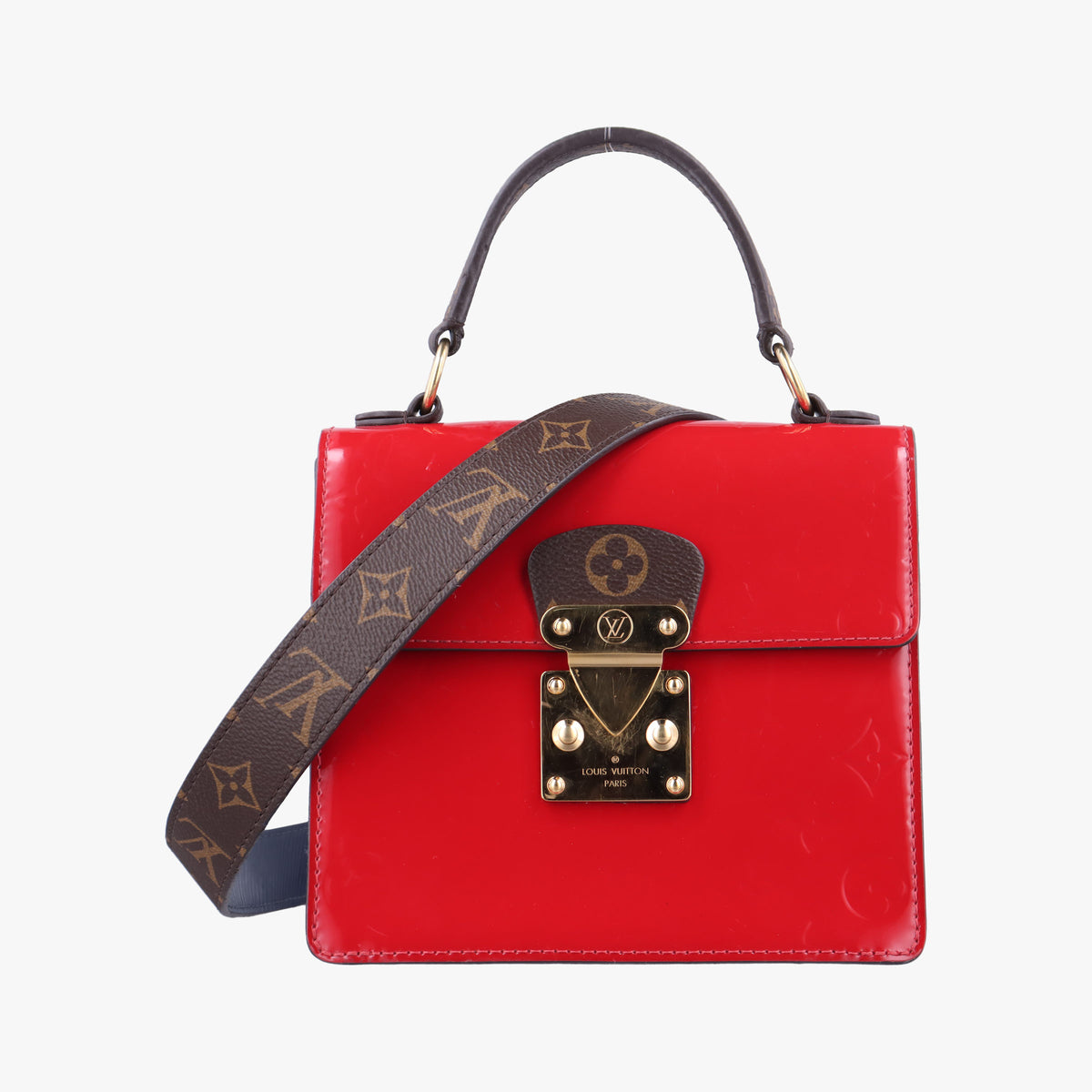 Pre-owned Louis Vuitton Spring street PM Scarlet Red Monogram Canvas×Vernis×Epi M90505 shoulderbag | stylenewstar