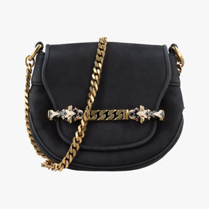 Secondhand Gucci Nubuck Tigrette Chain Black Suede 290684 shoulderbag | stylenewstar