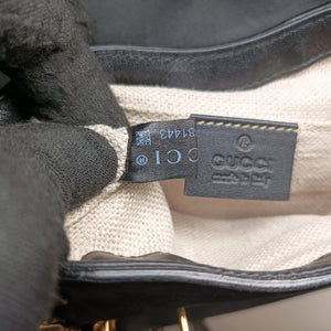 Secondhand Gucci Nubuck Tigrette Chain Black Suede 290684 shoulderbag | stylenewstar