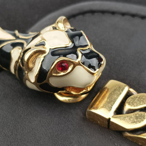 Secondhand Gucci Nubuck Tigrette Chain Black Suede 290684 shoulderbag | stylenewstar