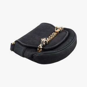 Secondhand Gucci Nubuck Tigrette Chain Black Suede 290684 shoulderbag | stylenewstar