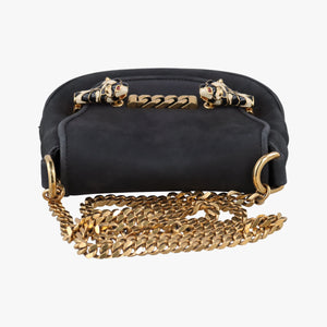 Secondhand Gucci Nubuck Tigrette Chain Black Suede 290684 shoulderbag | stylenewstar