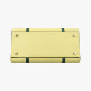 Pre-owned Valextra Iside Yellow×Green×Pink Leather  shoulderbag | stylenewstar