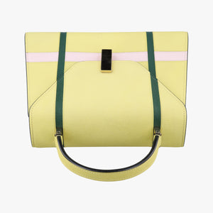 Pre-owned Valextra Iside Yellow×Green×Pink Leather  shoulderbag | stylenewstar