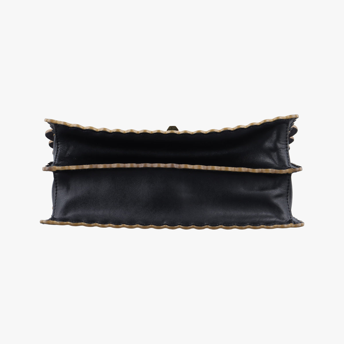 Pre-owned Fendi KAN I Black Leather 8BT283 shoulderbag | stylenewstar