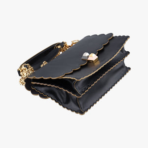 Pre-owned Fendi KAN I Black Leather 8BT283 shoulderbag | stylenewstar