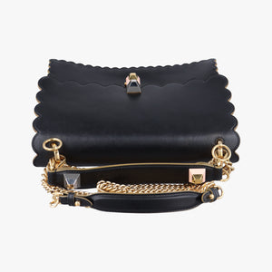 Pre-owned Fendi KAN I Black Leather 8BT283 shoulderbag | stylenewstar