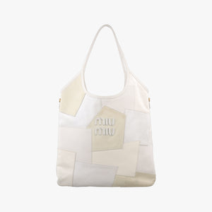 Pre-owned Miu Miu Ivy White x Beige suede x Leather  handbag | stylenewstar