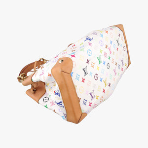 Pre-owned Louis Vuitton URSULA white Monogram Multicolor M40123 handbag | stylenewstar