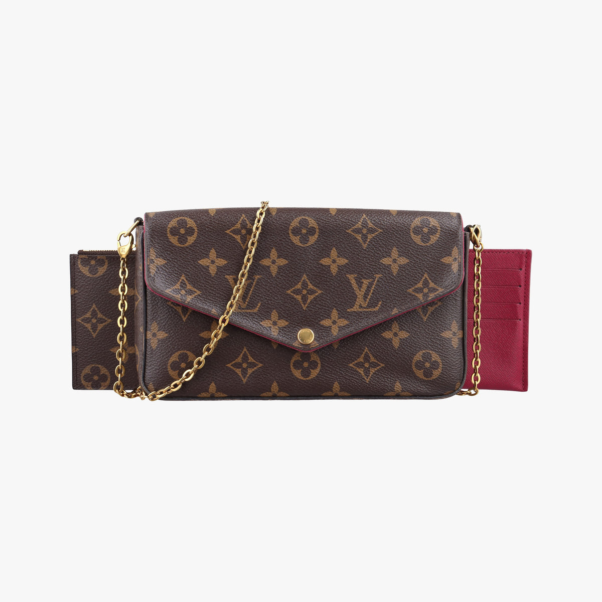 Pre-owned Louis Vuitton Pochette Felicie Brown Monogram Canvas M61276 shoulderbag | stylenewstar