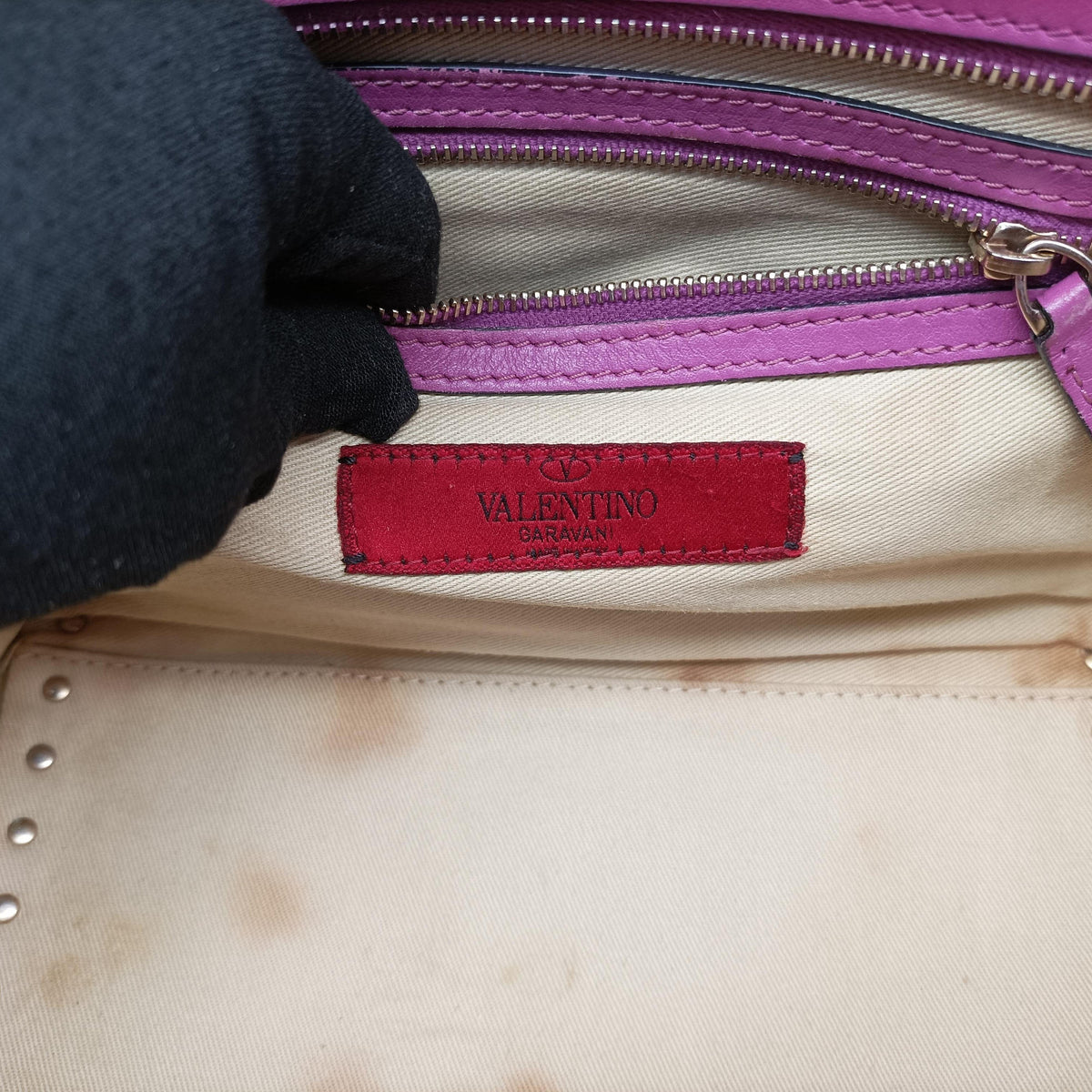 Vintage Valentino Rockstud Purple Leather  shoulderbag | stylenewstar