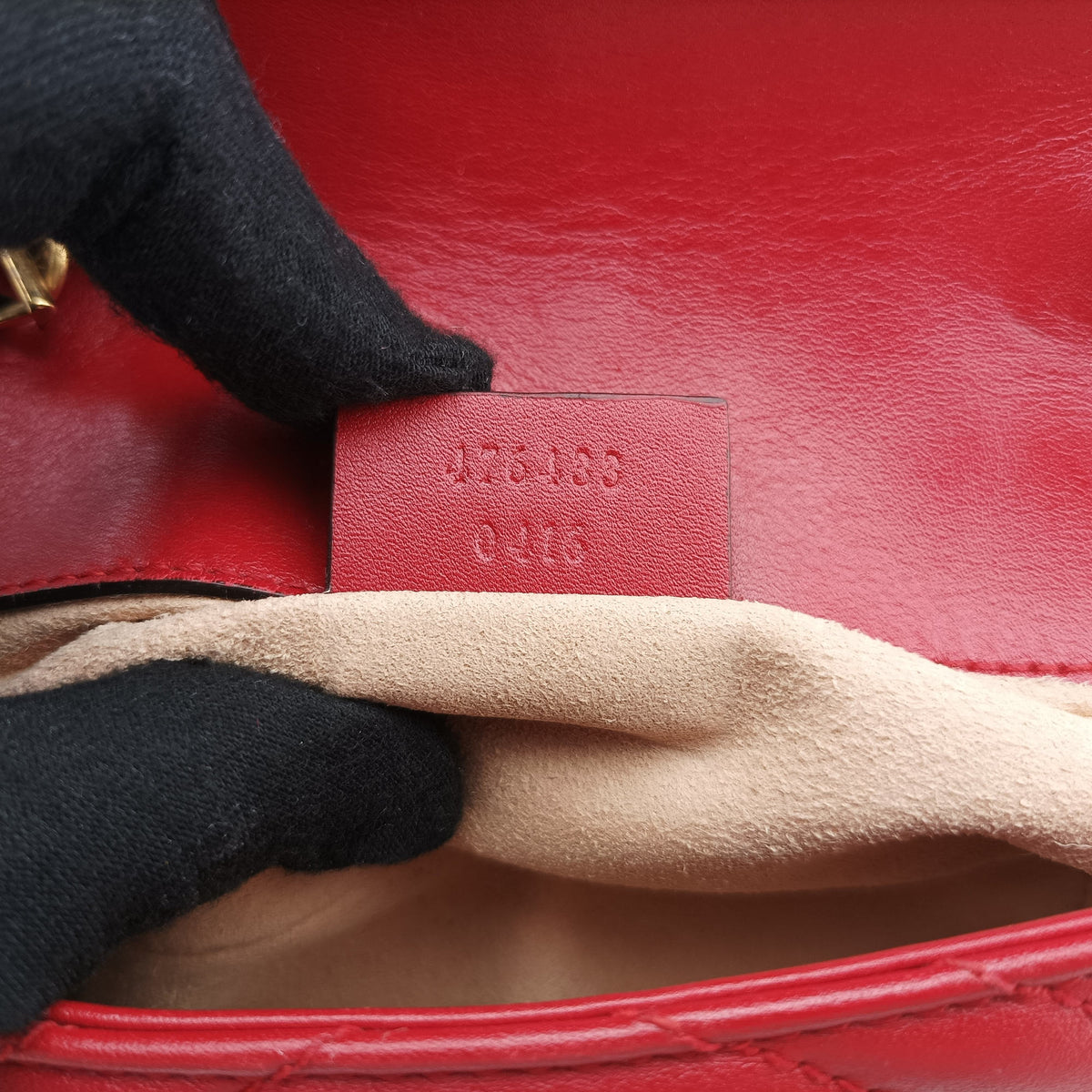 Pre-owned Gucci GG Marmont Red Leather 476433 shoulderbag | stylenewstar