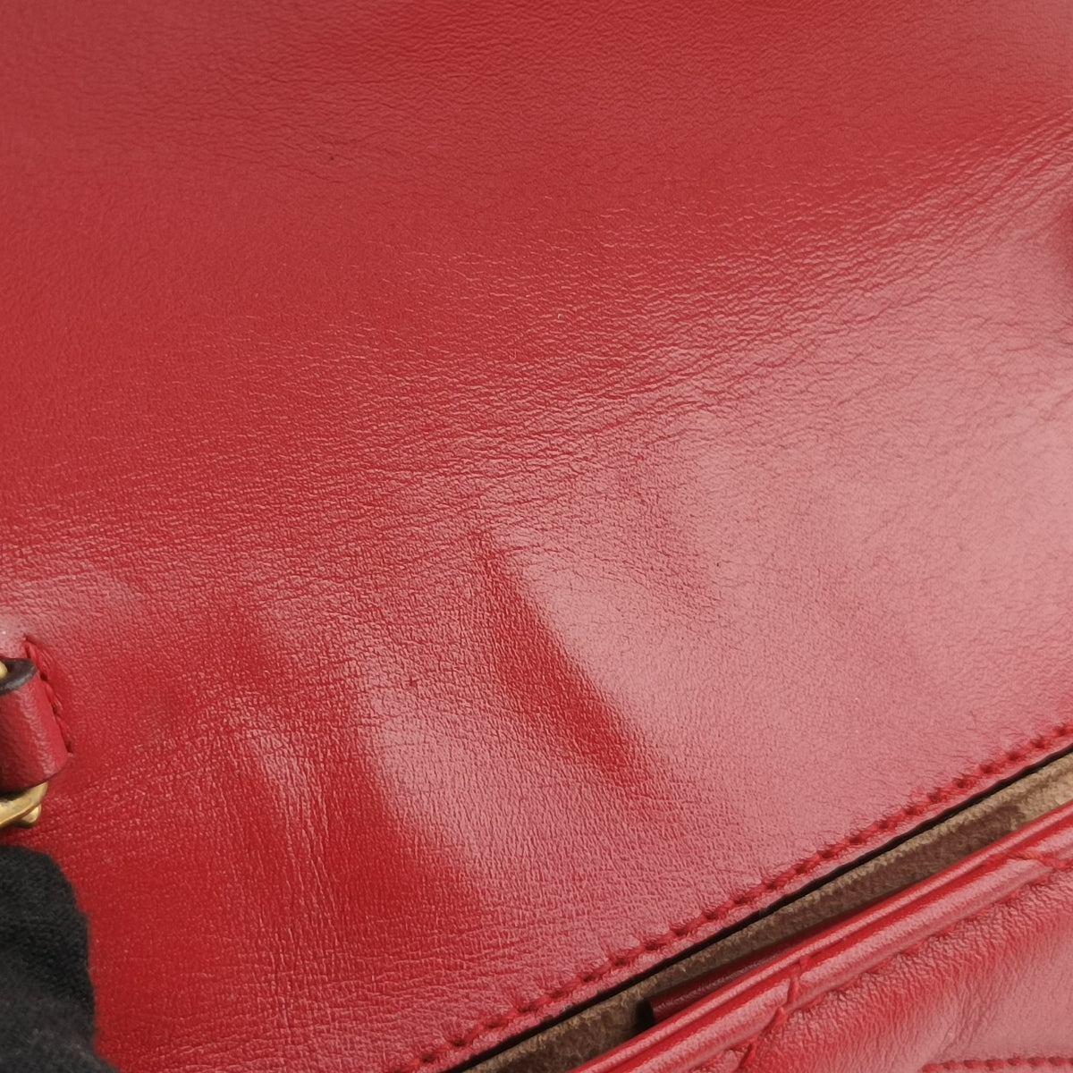 Pre-owned Gucci GG Marmont Red Leather 476433 shoulderbag | stylenewstar