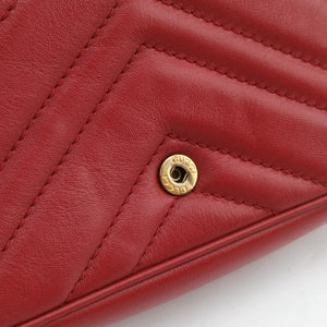 Pre-owned Gucci GG Marmont Red Leather 476433 shoulderbag | stylenewstar